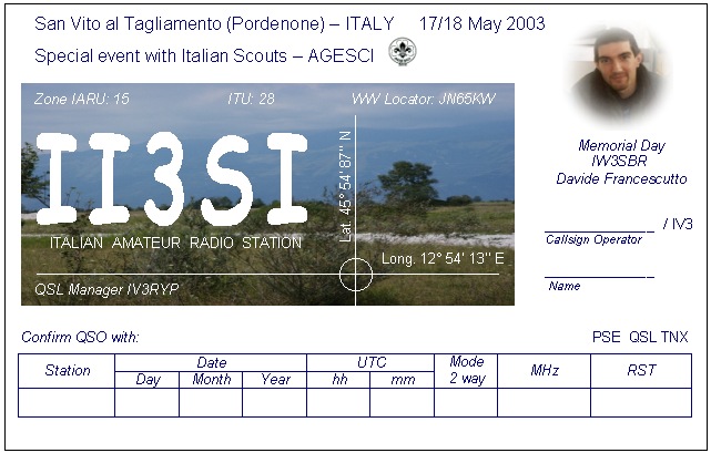QSL card of the event